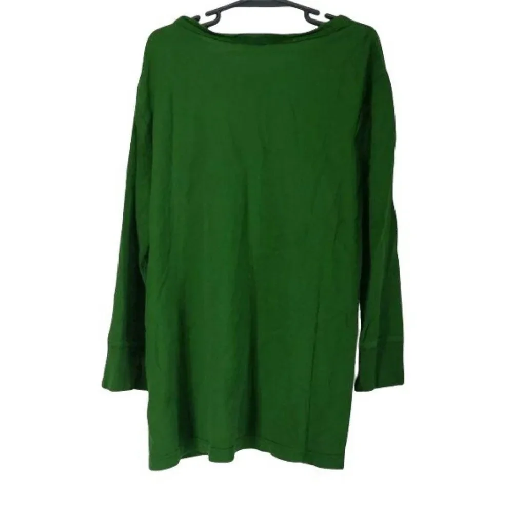 Old Navy Perfect Fit Green Oh My Deer Long Sleeve Shirt‎ size Large